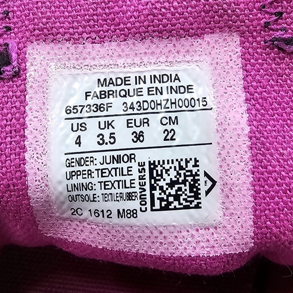 Converse Chuck Taylor All Star Double Tongue Sneakers,  Junior Size 4 - Picture 10 of 10